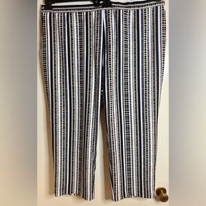 Dennis Basso Printed Luxe Crepe Pull On Crop Pants (Size 2X)